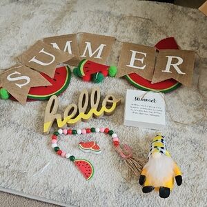 Summer Watermelon And Lemon Themed Accessory Set